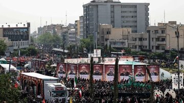 تہران: صہیونی جارحیت اور دہشت گردی کے شہداء کی تشئیع جنازہ + تصاویر اور ویڈیوز