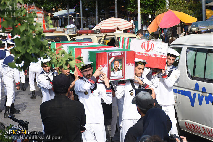 Photos: Funeral ceremony of martyrs of Zionist regime's crimes held in Rasht