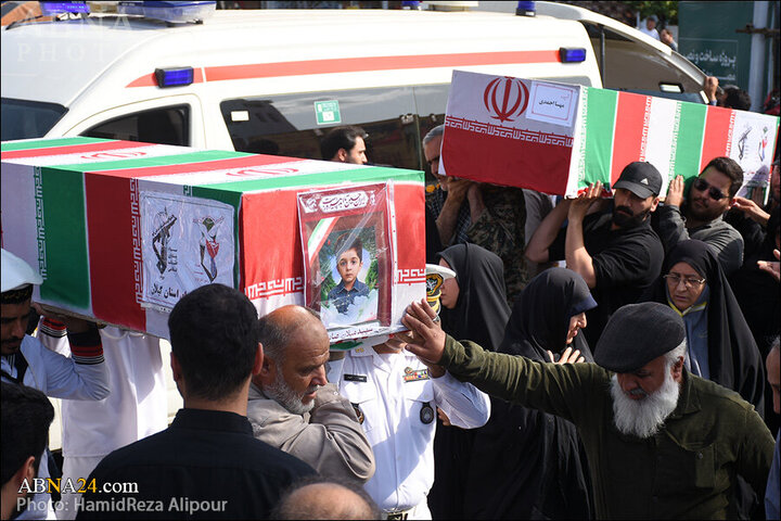 Photos: Funeral ceremony of martyrs of Zionist regime's crimes held in Rasht