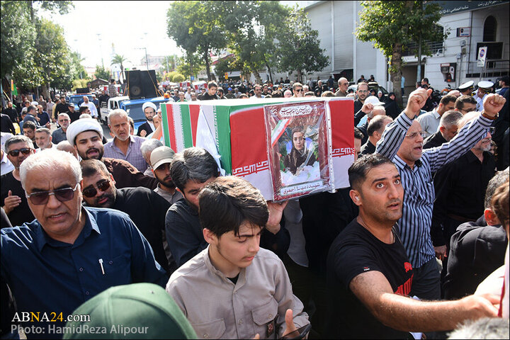Photos: Funeral ceremony of martyrs of Zionist regime's crimes held in Rasht