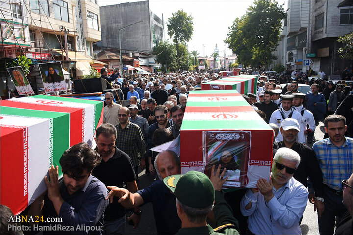 Photos: Funeral ceremony of martyrs of Zionist regime's crimes held in Rasht