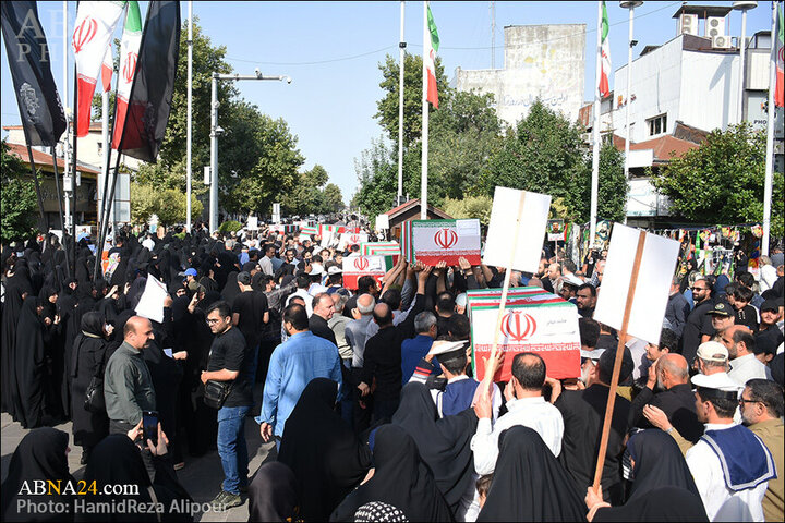 Photos: Funeral ceremony of martyrs of Zionist regime's crimes held in Rasht