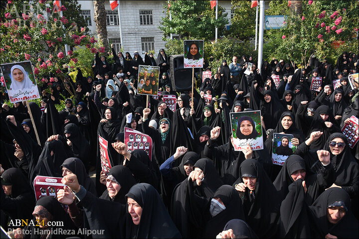 Photos: Funeral ceremony of martyrs of Zionist regime's crimes held in Rasht