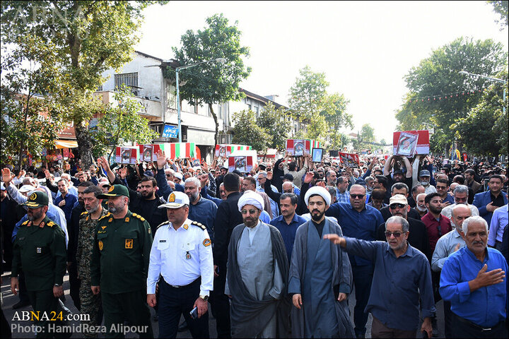 Photos: Funeral ceremony of martyrs of Zionist regime's crimes held in Rasht
