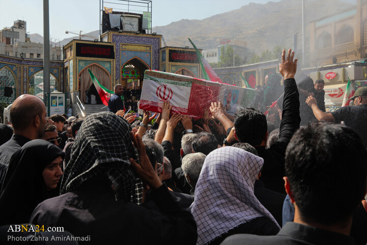 مراسم خاکسپاری شهدای اقتدار ایران در امامزاده صالح(ع) شهر تهران