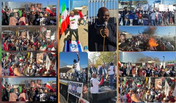Cənubi Afrikalılar İrana dəstək olaraq ABŞ Konsulluğu qarşısında etiraz aksiyası keçiriblər \ FOTO