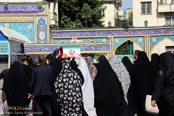 تقرير مصور/ مراسم تشييع ودفن لجثامين شهداء الاقتدار الوطني في حرم السيد صالح (ع) بطهران