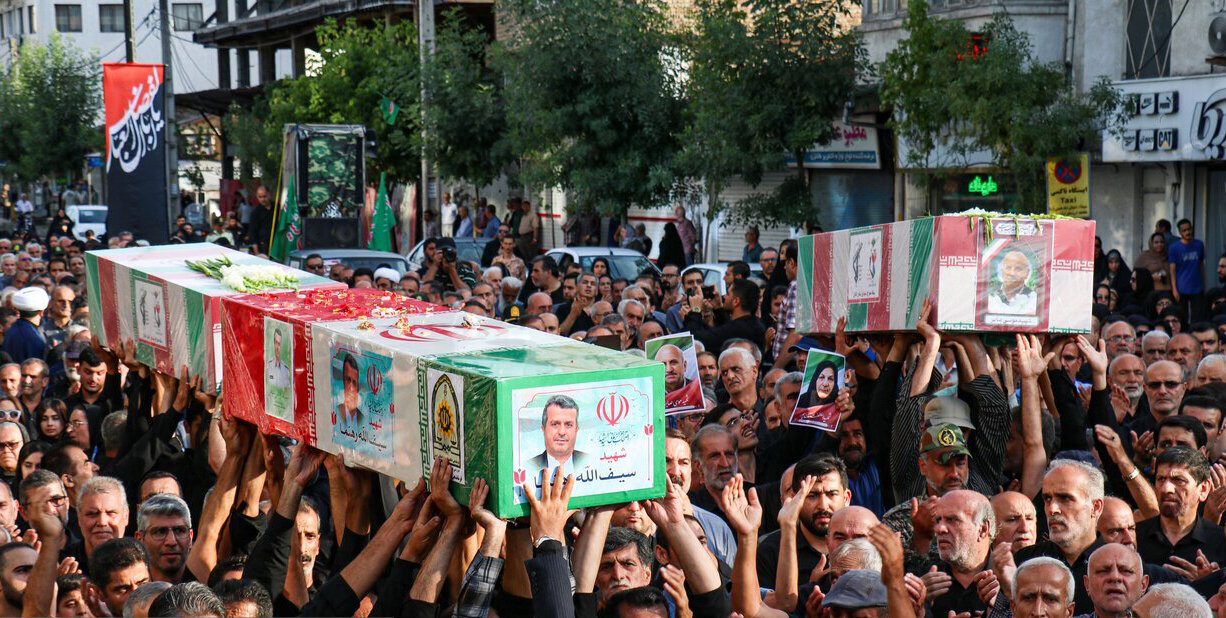 تشییع باشکوه 5 شهید جنایت تروریستی آستانه اشرفیه