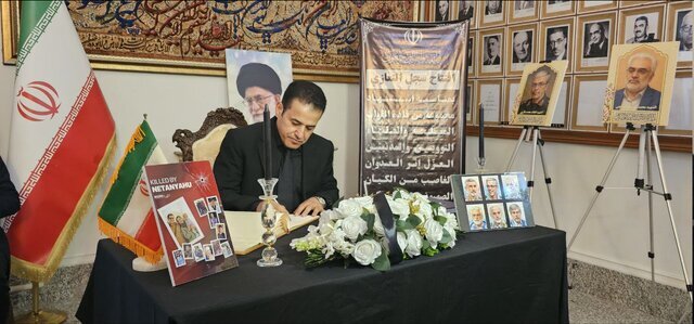 حضور «قاسم الاعرجی»، «سید عمار حکیم» و «عادل عبدالمهدی» در سفارت ایران در بغداد