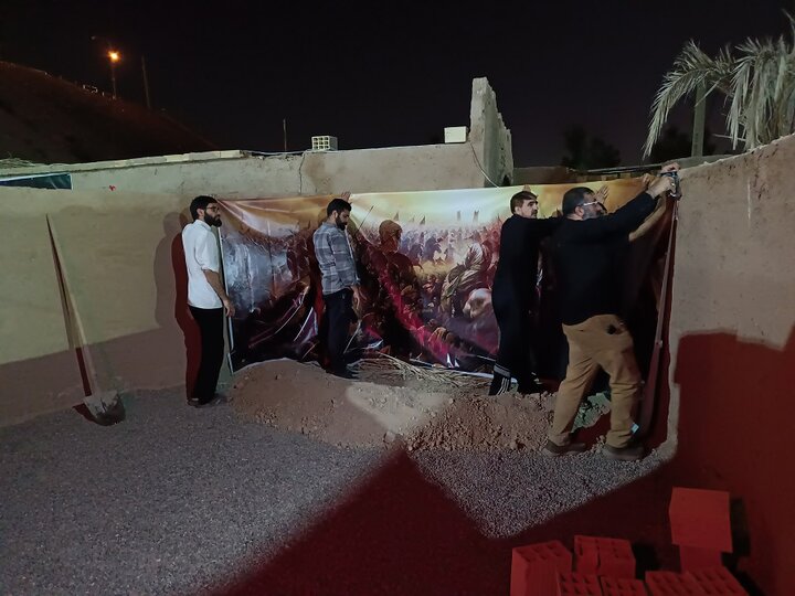 آماده‌سازیِ چهارمین سوگواره تجسّمی چادرِخاکی در شهر قم