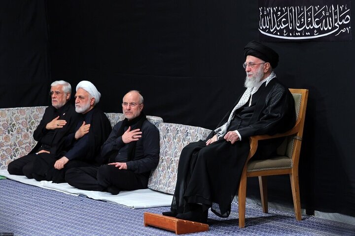 Photos: Mourning ceremony on eve of Ashura held in presence of Imam Khamenei