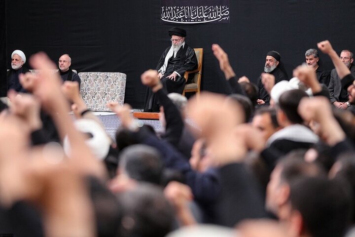 Photos: Mourning ceremony on eve of Ashura held in presence of Imam Khamenei