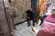Staff of Al-Abbas shrine conducts a cleaning campaign after end the Ziyarat Ashura