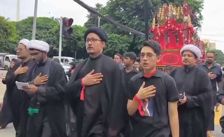 ویدیو | برگزاری راهپیمایی روز عاشورا در پایتخت کشور میانمار