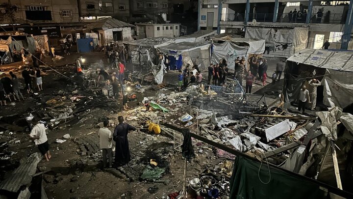 حمله پهپادی رژیم صهیونیستی به مدرسه أبوحلو در اردوگاه البریج