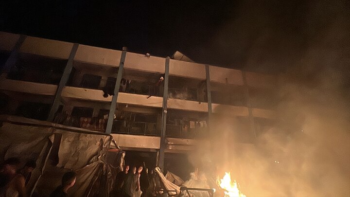 حمله پهپادی رژیم صهیونیستی به مدرسه أبوحلو در اردوگاه البریج