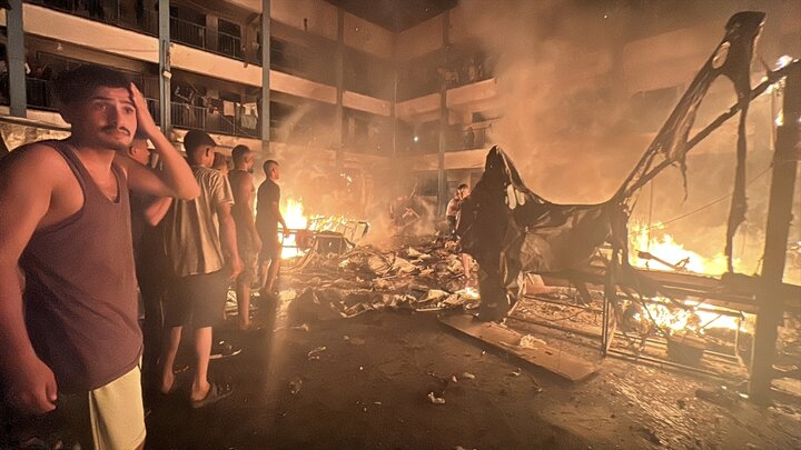 حمله پهپادی رژیم صهیونیستی به مدرسه أبوحلو در اردوگاه البریج