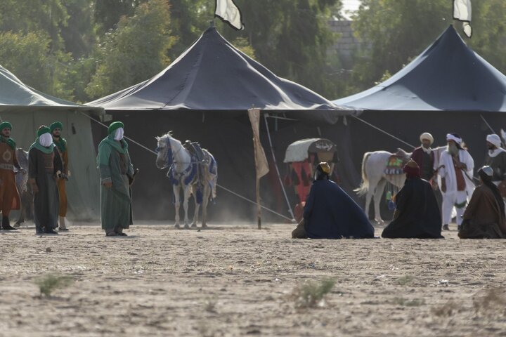 تقرير مصور/ برعاية العتبة العباسية المقدسة.. مشاهد تمثيلية لتجسيد واقعة الطف