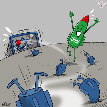 Cartoon: Iranian missile bypasses all Israeli defense systems