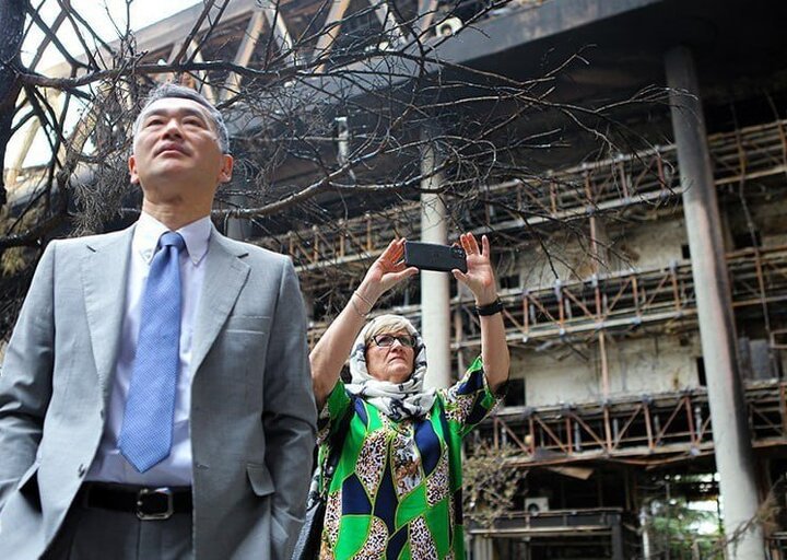 مشاهد من زيارة سفراء 28 دولة لمبنى الإذاعة والتلفزيون في قلب العاصمة طهران