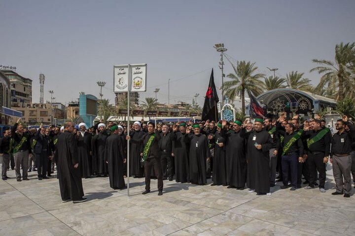 إحياء اليوم السابع لذكرى شهادة الإمام الحسين (ع) عَبرَ موكب عزاءٍ موحّد العتبتين المقدستين في كربلاء