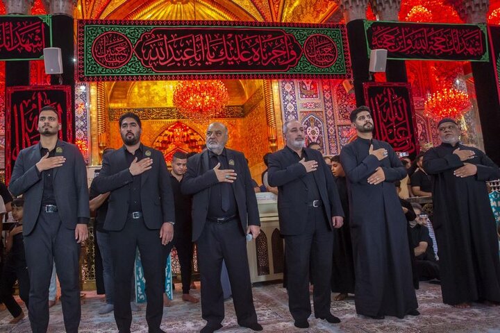 إحياء اليوم السابع لذكرى شهادة الإمام الحسين (ع) عَبرَ موكب عزاءٍ موحّد العتبتين المقدستين في كربلاء