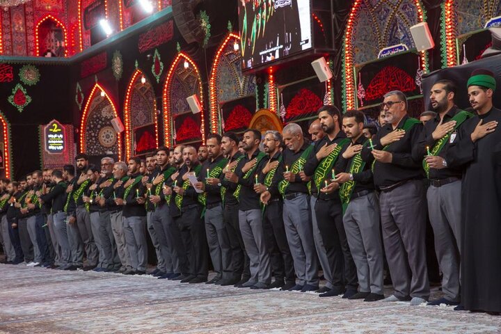 إحياء اليوم السابع لذكرى شهادة الإمام الحسين (ع) عَبرَ موكب عزاءٍ موحّد العتبتين المقدستين في كربلاء