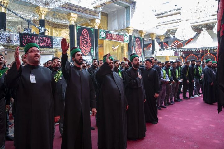 إحياء اليوم السابع لذكرى شهادة الإمام الحسين (ع) عَبرَ موكب عزاءٍ موحّد العتبتين المقدستين في كربلاء