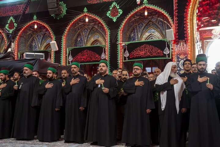 إحياء اليوم السابع لذكرى شهادة الإمام الحسين (ع) عَبرَ موكب عزاءٍ موحّد العتبتين المقدستين في كربلاء