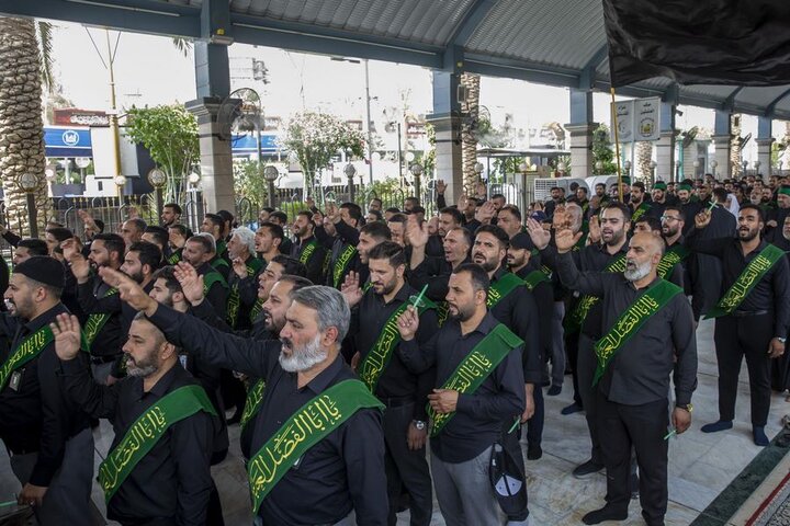 إحياء اليوم السابع لذكرى شهادة الإمام الحسين (ع) عَبرَ موكب عزاءٍ موحّد العتبتين المقدستين في كربلاء
