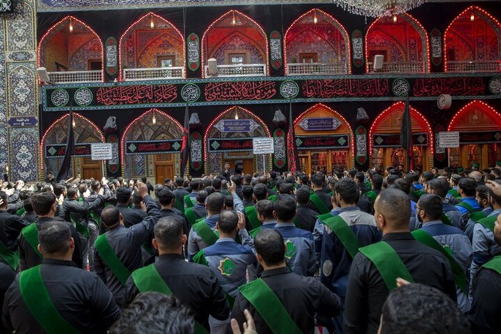 إحياء اليوم السابع لذكرى شهادة الإمام الحسين (ع) عَبرَ موكب عزاءٍ موحّد العتبتين المقدستين في كربلاء