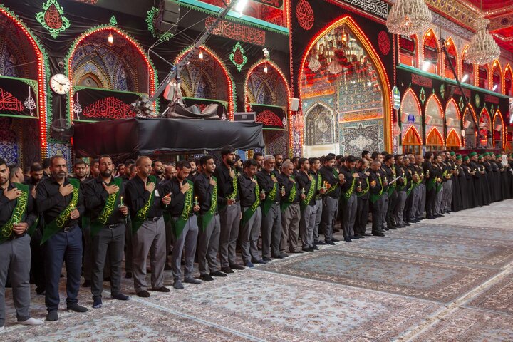 إحياء اليوم السابع لذكرى شهادة الإمام الحسين (ع) عَبرَ موكب عزاءٍ موحّد العتبتين المقدستين في كربلاء