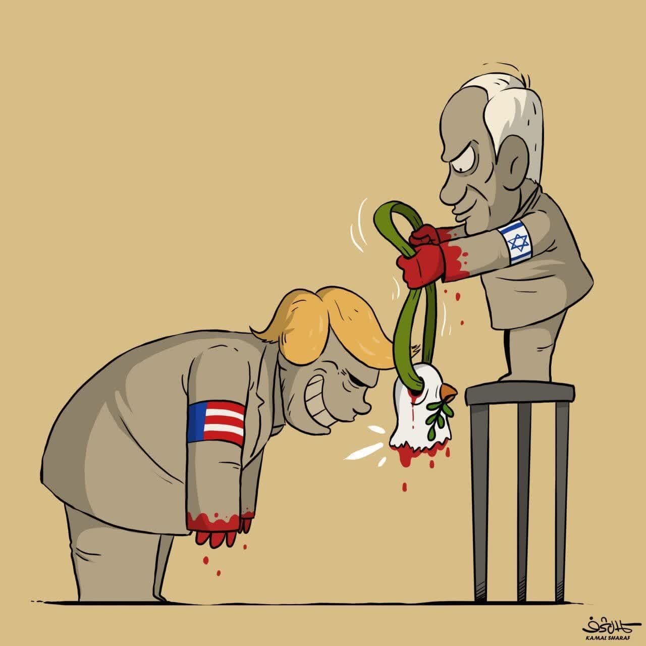 Cartoon: Criminal Zionist Netanyahu awards Nobel Prize to his fellow criminal