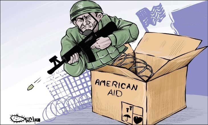 Cartoon: Crimes of Zionist regime disguised as humanitarian aid to Gaza