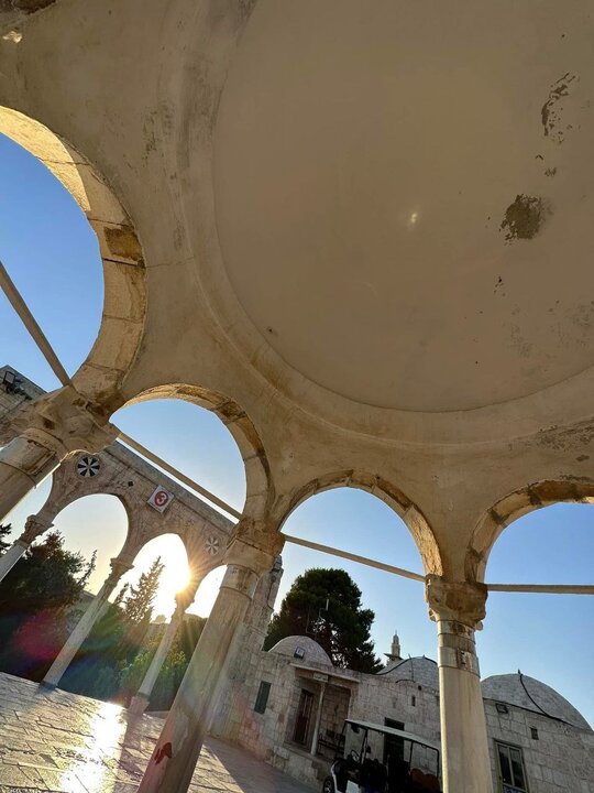 لقطات ساحرة من باحات المسجد الأقصى المبارك صباح اليوم