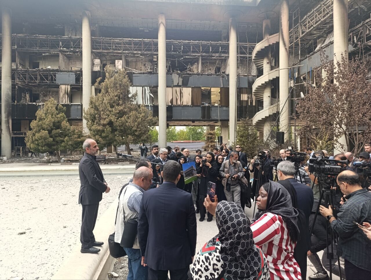 IRIB Chief hosts foreign ambassadors at site targeted by Israeli strikes