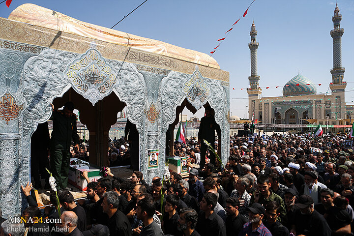 تشییع پیکر دو شهید تجاوز رژیم صهیونیستی در قم