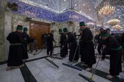 تقرير مصور/ غسل حرم مرقد أبي الفضل العباس (عليه السلام)