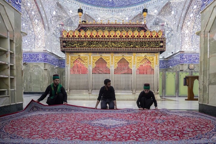 غسل حرم مرقد أبي الفضل العباس (عليه السلام)