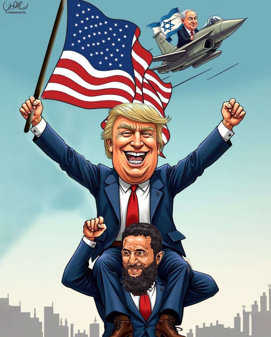 كاريكاتير / وقف اطلاق النار في سوريا بواسطة أمريكية