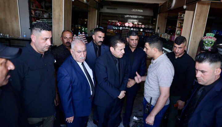 تقرير مصور/ مستشار الأمن ا لقومي يقدم واجب العزاء لذوي ضحايا حريق الهايبر ماركت بالكوت العراقية