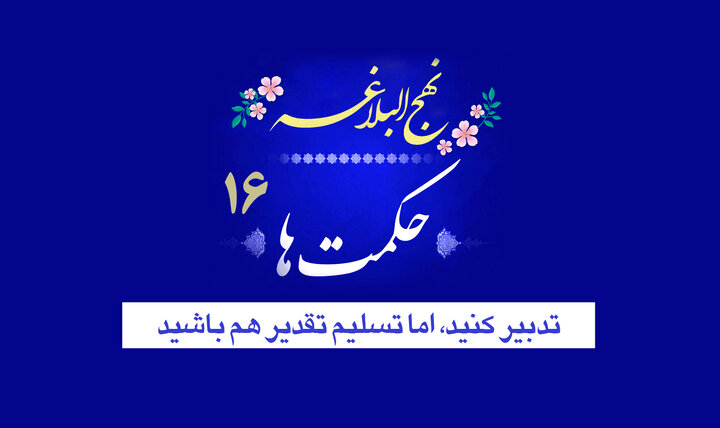 حکمت‌های نهج‌البلاغه ۱۶/ تدبیر کنید، اما تسلیم تقدیر هم باشید