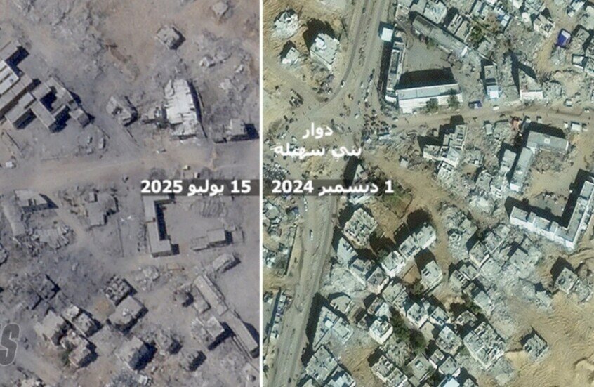 سوّيت بالأرض.. الأقمار الاصطناعية ترصد خان يونس قبل وبعد القصف الإسرائيلي