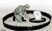 Cartoon: Israel massacre hungry people in Gaza