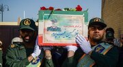 فيديو | مشاهد من تشييع الشهيد العميد "غلام حسين غيب برور" في مدينة شيراز