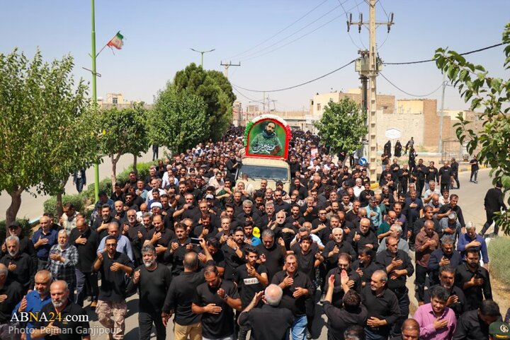 تشییع پیکر مطهر شهید مدافع وطن «حسین معینی» در منطقه کربکند اصفهان