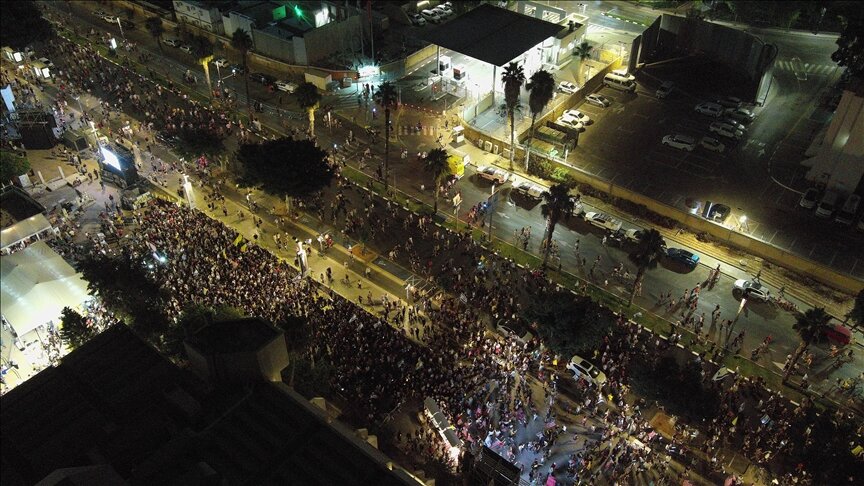 Tens of thousands protest in Tel Aviv to demand hostage deal, end to Gaza war