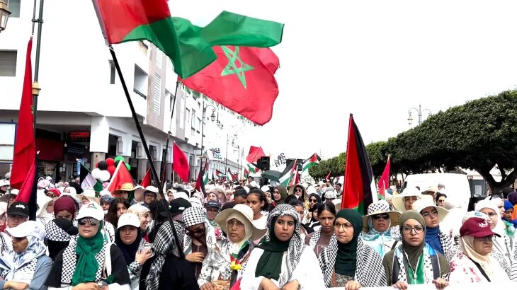 فيديو | مسيرات حاشدة في العاصمة المغربية الرباط دعماً لغزة