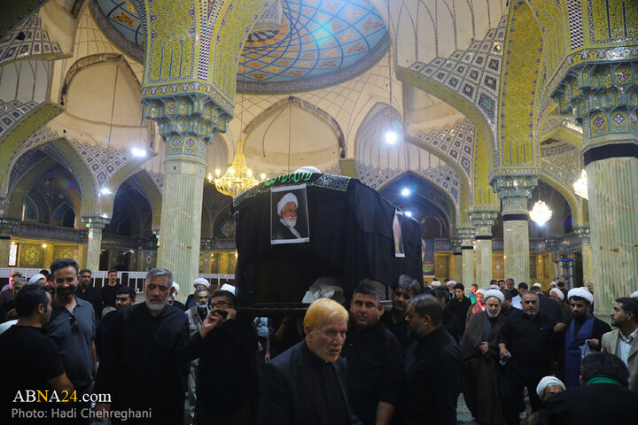 مراسم تشییع پیکر مرحوم آیت الله نعیم‌آبادی در شهر قم