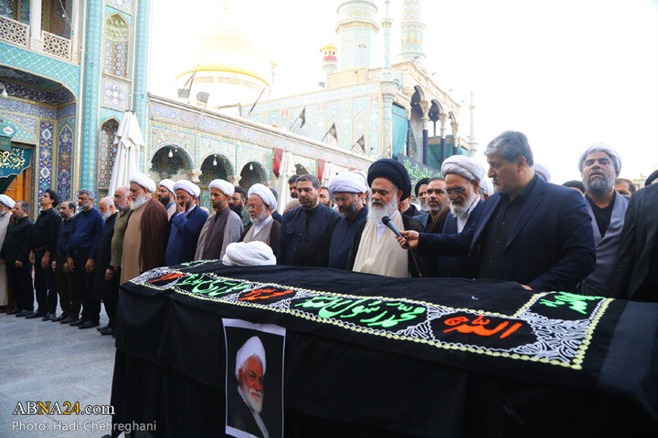 مراسم تشییع پیکر مرحوم آیت الله نعیم‌آبادی در شهر قم